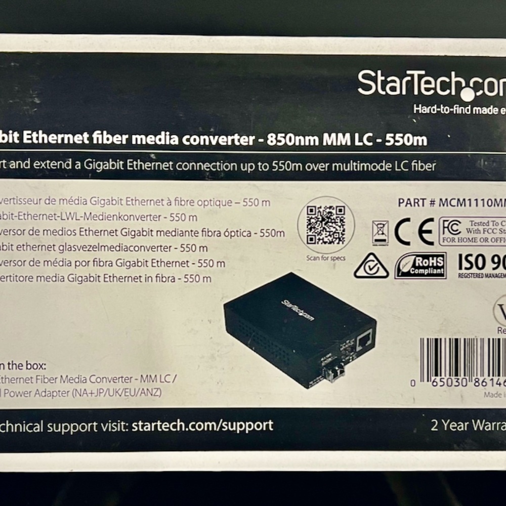 Startech Gigabit Ethernet Fiber Media Converter
